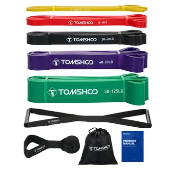 Набор резинок TOMSHOO для силовых тренировок в тренажерном зале Резиновые петли для тренировки резинок для ног Дверной фиксатор Ремешок на щиколотке