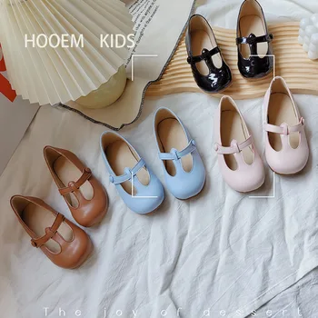 Новинка осени 2023, детская кожаная обувь в корейском стиле для девочек, кожаная обувь для девочек, обувь для девочек
