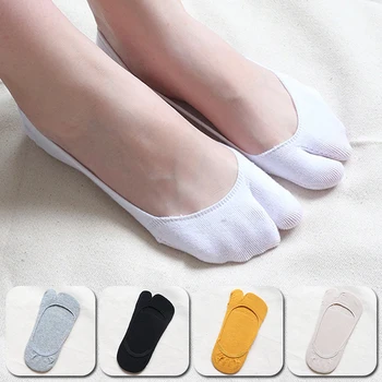 Новые Хлопчатобумажные Короткие Носки, Удобные Дышащие Носки С Двумя Носками, Нескользящие Невидимые Носки-Лодочки С Глубоким Вырезом Для Женщин, Летние Принадлежности