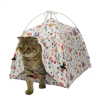 Палатка-кровать для кошек, гнездо-палатка для сна домашних животных, Моющаяся кровать для домашних животных, кошачьи домики для домашних кошек, собак, щенков, котят, кроликов, кровать для домашних животных