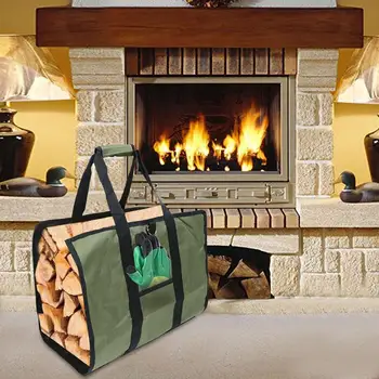 Переносчик дров, водонепроницаемая сумка для хранения камина, сверхмощная сумка для переноски бревен, деревянная сумка для переноски с ручками для кемпинга
