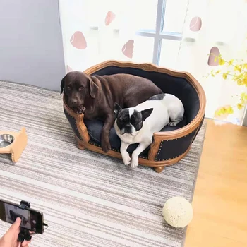 Питомник Beidouchong сохраняет тепло онлайн знаменитость Лабрадор Золотистый ретривер Дворцовая ретро-кровать для собак, моющаяся подушка для дивана для собак.