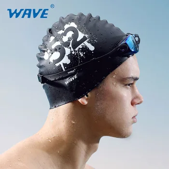 Плавательная шапочка для длинных волос, однотонная, с принтом для взрослых, водонепроницаемые силиконовые шапочки для плавания для мужчин и женщин