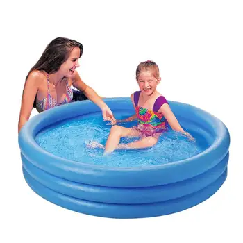 Портативный надувной бассейн из ПВХ синего цвета с тремя кольцами 114X25 см, открытый детский бассейн, ванна, Детский бассейн, вода для детского бассейна