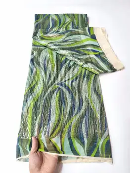 Последняя Золотая линия 2023 года, Африканская кружевная ткань с пайетками, вышивка, Французская сетка, кружевная ткань с пайетками, Нигерийское Тюлевое кружево для вечернего платья