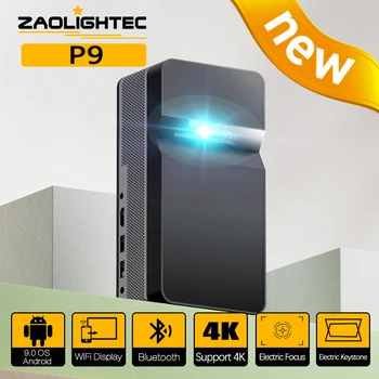 Проектор сверхвысокой четкости ZAOLIGHTEC P9 4K Умный дом 3D Ультракороткофокусный зум Электронный фокусный бимер Видеотеатр