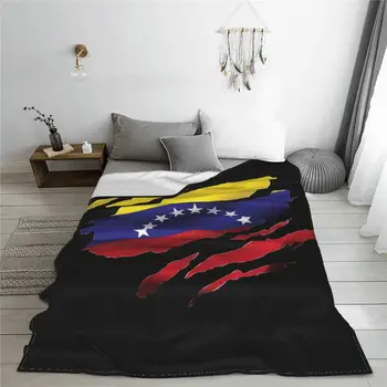 Рваный флаг Венесуэлы, вязаные одеяла, Венесуэльское фланелевое покрывало, украшение домашнего дивана, Ультрамягкие Теплые покрывала на кровати