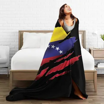 Рваный флаг Венесуэлы, вязаные одеяла, Венесуэльское фланелевое покрывало, украшение домашнего дивана, Ультрамягкие Теплые покрывала на кровати