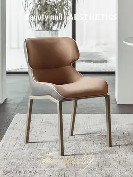 Роскошный обеденный стул Nordic Light, домашняя спинка, Современный тканевый рабочий стул, Дизайнерский стол для макияжа высокого класса и сетка для стульев