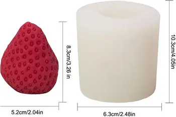 Силиконовая форма для Свечей - 3D Форма из Эпоксидной смолы Strawberry - Многоразовые Силиконовые Формы для Ароматерапевтических Свечей, Мыла, Глины, Пластика DIY