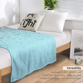 Синее одеяло с геометрическим принтом для украшения дома, зимнее одеяло для кровати, одеяло для гостиной, одеяло для путешествий в машине
