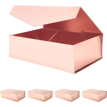 Складные Подарочные Коробки DUTRIEUX box из Розового Золота с Магнитными Закрывающимися Крышками, Коробки Для Предложений Подружкам Невесты, Прямоугольные Коробки Для Подарков