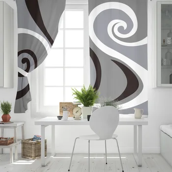 Современный абстрактный джакузи Серые шторы Для комнаты Большое окно Шторы Для штор Освещение для ванной Спальни Декор кухни