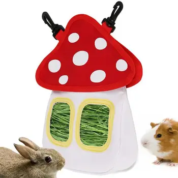 Сумка для кормления сеном, тканевая сумка для кормления сеном в форме милого гриба, Красочная Подвесная сумка для кормления сеном в форме кролика для морских свинок, кроликов