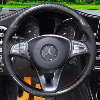 Сшитый вручную нескользящий Чехол на Руль автомобиля из натуральной кожи с зернистостью персикового дерева для Mercedes-Benz Vito III (W447) 2015-2020