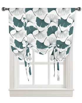Текстура листьев Гинкго Билоба, цветок, занавеска на окно, шторы для кухни, гостиной, Регулируемые шторы для карманов