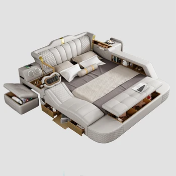Технологичная Умная Кровать для 2 человек с каркасом размера 