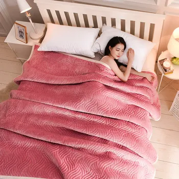 Трехслойное Утолщенное Зимнее одеяло, теплые Плюшевые Одеяла для отдыха, Стеганое одеяло для кровати, домашний Плед, Бархатное Стеганое одеяло с подкладкой