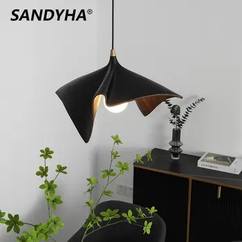 Черное светодиодное подвесное освещение SANDYHA из смолы, домашний декор, лампа для спальни, столовая, салон Lustre, Люстры индивидуального дизайна