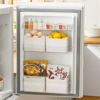 Ящик-органайзер для холодильника Прочный Бело-зеленый Ящик-органайзер для холодильника Ящик для хранения холодильника Корзина для хранения Простая